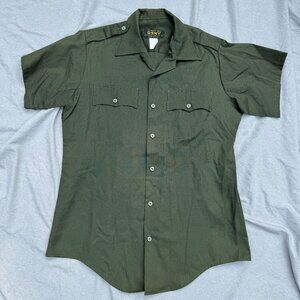 Vintage NYC Department of Sanitation DSNY Park Coats Green Uniform Shirt Medium